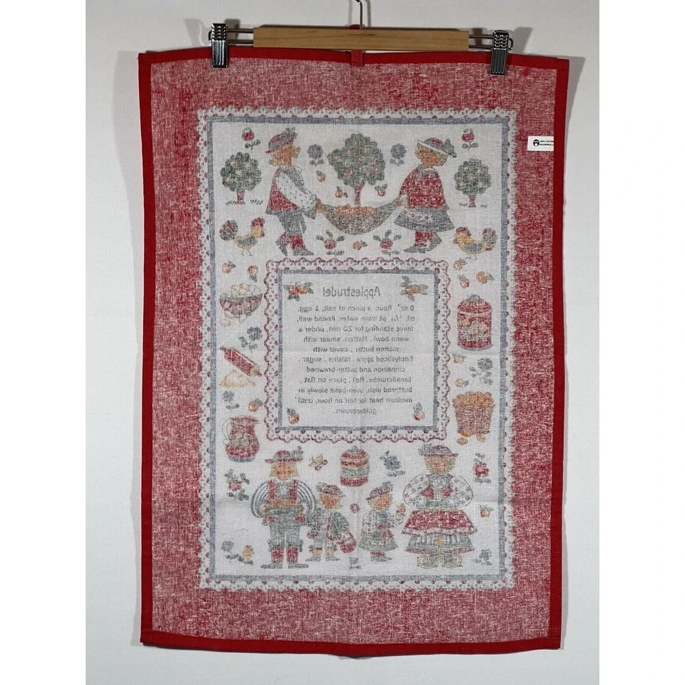 Applestrudel Linen Tea Towel Kitchen Dish Cloth Cottagecore Farmhouse Decor